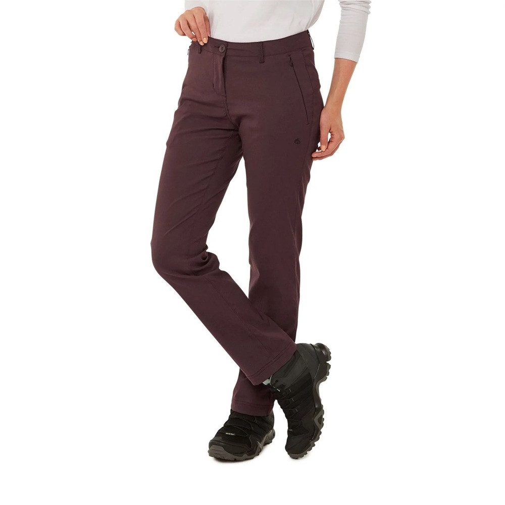 Craghoppers Women’s Kiwi Pro Trousers in Garnet Maroon, size 6